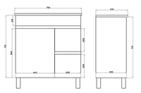 MF73RLG-L White ployurethane MDF – Narrow Vanity