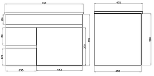 White ployurethane MDF – Standard Vanity MF74LWH-L