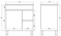 White ployurethane MDF – Standard Vanity MF74RLG-L