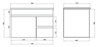 White ployurethane MDF – Standard Vanity MF74RWH-L