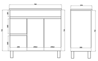 White ployurethane MDF – Narrow Vanity MF93LLG-L