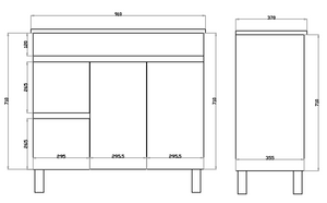 White ployurethane MDF – Narrow Vanity MF93LLG-L