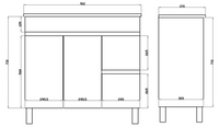 White ployurethane MDF – Narrow Vanity MF93RLG-L