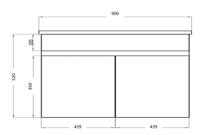 White ployurethane MDF – Narrow Vanity MF93WH-L