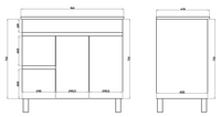 White ployurethane MDF – Standard Vanity MF94LLG-L