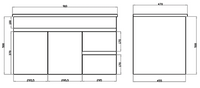 White ployurethane MDF – Standard Vanity MF94RWH-L