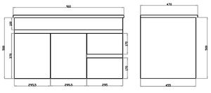 White ployurethane MDF – Standard Vanity MF94RWH-L