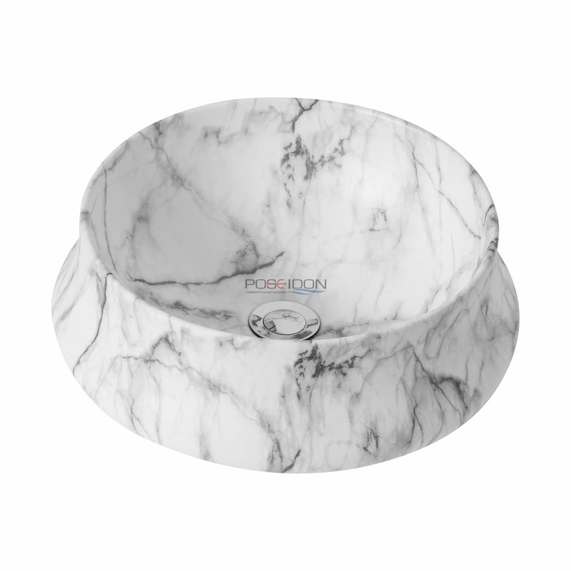 Matte White Carrara Fine Ceramic Basin Matte White Carrara PA4014CRA