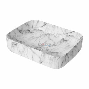 Matte White Carrara Fine Ceramic Basin Matte White Carrara PA5039CRA