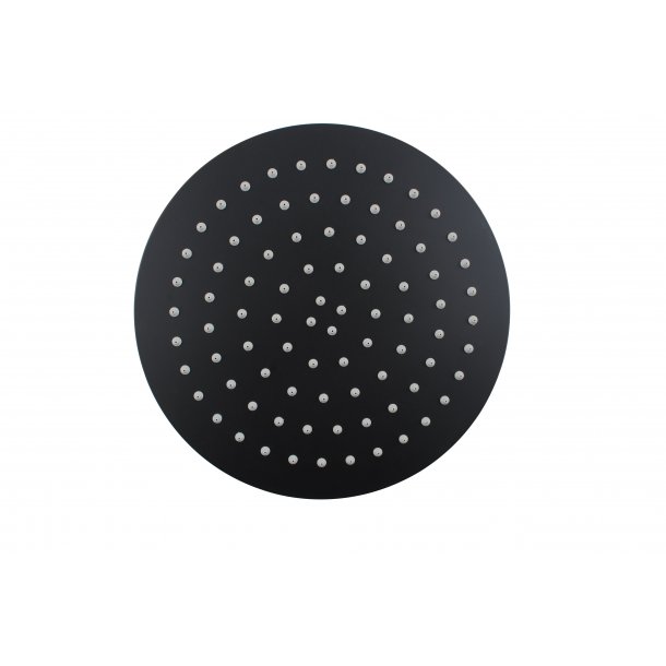 OX0007.SH Super-slim Round Black Rainfall Shower Head 250mm AQ