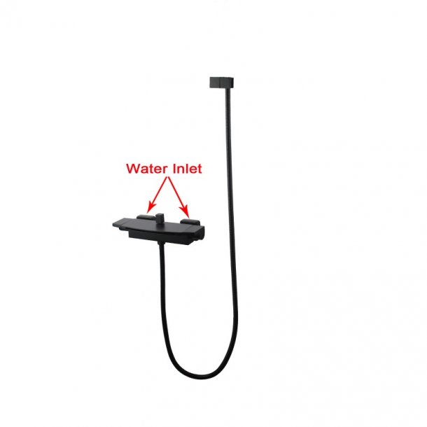 OX0017.BS.N Square Black Handheld Shower With Spout & Mixer Diverter AQ