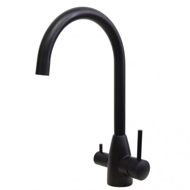 OX1041.KM Round Black 3 Ways Purified Water Kitchen Sink Mixer Tap 360° Swivel Stainless Steel AQ