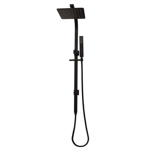 OX2130.SH.N+OX0100.SH+OX-S5.HHS 8 inch Square Black Shower Station Top Water Inlet AQ