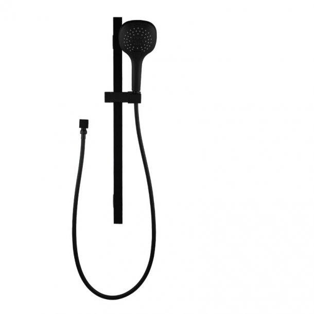 OX2145.SH.N+OX-R9.HHS 3 Functions Square Black Hand held Shower Set With Rail AQ