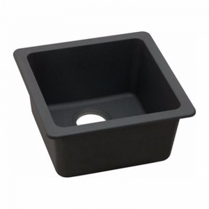 OX4242.KS Black Granite Quartz Stone Kitchen-Laundry Sink Single Bowl Top-Under Mount 422X422X203mm AQ