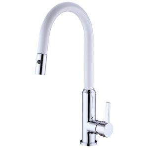 PEARL PULL OUT SINK MIXER WITH VEGIE SPRAY FUNCTION CHROME WHITE YSW2317-08