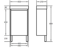 P42RLG WH-CTite ployurethane PVC – Narrow Vanity PF450LG-L-1