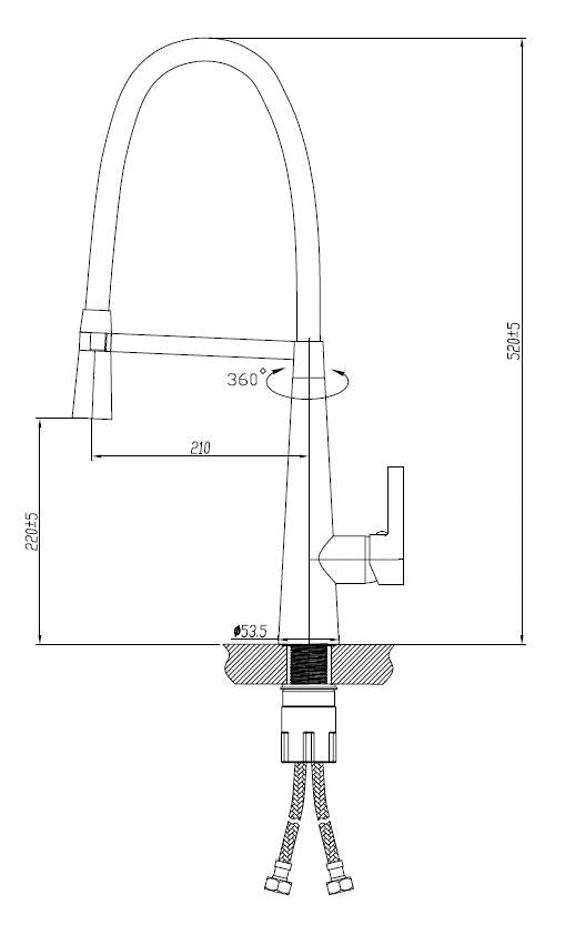 Kitchen Mixer CHROME AND MATT BACK PKM07