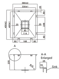 Hand Made Stainless Steel Kitchen Sink PKSS-380S