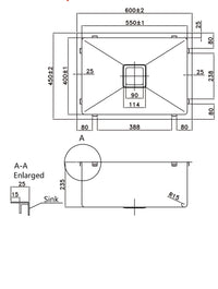 Hand Made Stainless Steel Kitchen Sink PKSS-600S