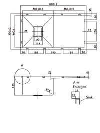 Hand Made Stainless Steel Kitchen Sink PKSS-810DS