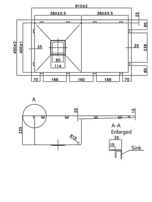 Hand Made Stainless Steel Kitchen Sink PKSS-810DS