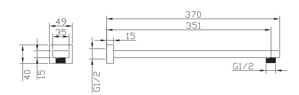 Shower Arm CHROME PSA02