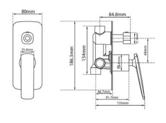 Wall Mixer CHROME - MATT BLACK PST0147