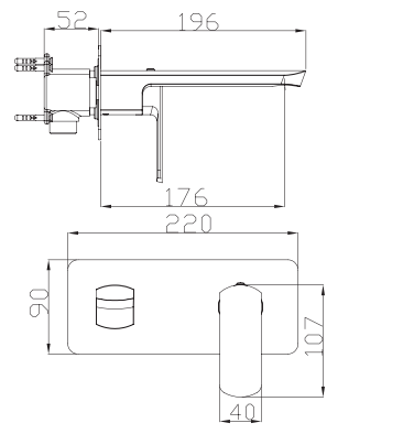 Bath Mixer MATT BLACK PSWM03B