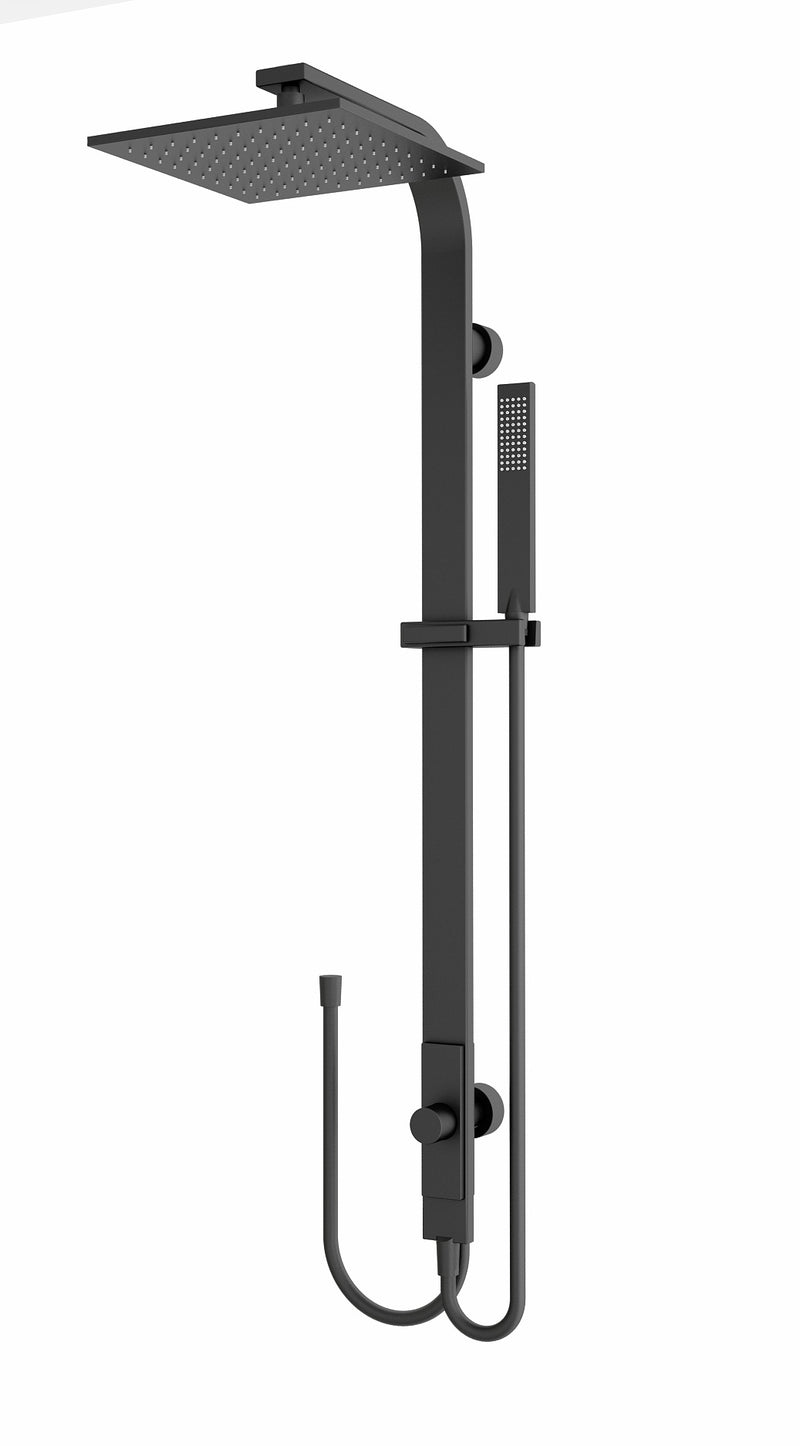 RAIN SQUARE SHOWER SET (DOUBLE HOSE) YSW2813-05D MATT BLACK