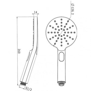 OX-R11.HHS Round Black ABS 3 Function Handheld Shower Only AQ