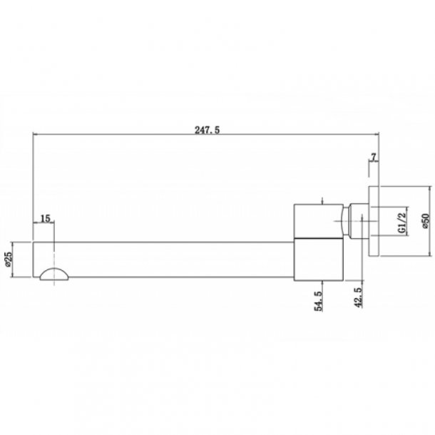 CH0004.BS Round Chrome Bathtub-Basin Swivel Wall Spout