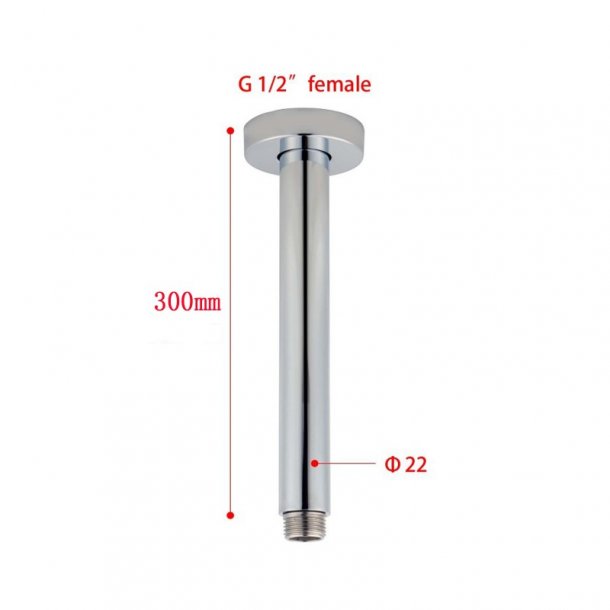 CH0125.SA Round Chrome Ceiling Shower Arm 300mm Stainless Steel AQ