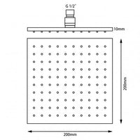 CH0112.SH Square Chrome LED Rainfall Shower Head 200mm AQ