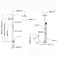 CH2125.SH.N+CH0100.SH+CH-S8.HHS Square Chrome Shower Station Top-Bottom Inlet AQ