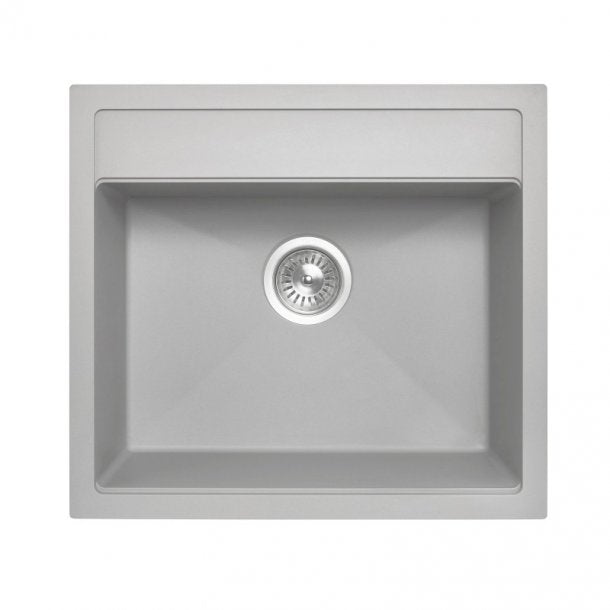 TWM-560FEG 560 x 510 x 200mm Carysil Concrete Grey Single Bowl Granite Top-Flush-Under Mount Kitchen-Laundry Sink AQ