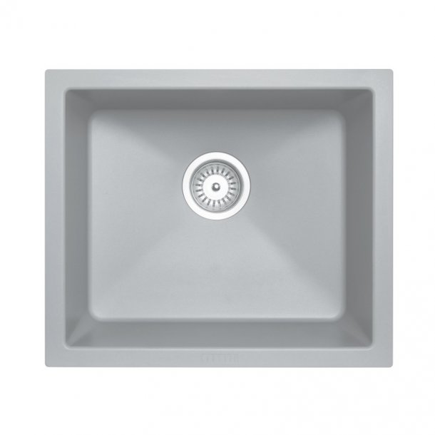 TWM-SG 533 x 457 x 205mm Carysil Concrete Grey Single Bowl Granite Kitchen-Laundry Sink Top-Flush-Under Mount AQ
