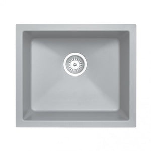 TWM-SG 533 x 457 x 205mm Carysil Concrete Grey Single Bowl Granite Kitchen-Laundry Sink Top-Flush-Under Mount AQ