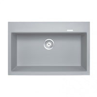 TWMW780-G 780 x 510 x 220mm Carysil Concrete Grey Single Bowl Granite Stone Kitchen Sink Top-Under Mount Concrete Grey AQ