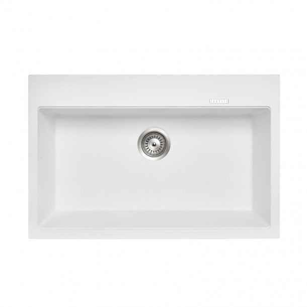 TWMW780-W 780 x 510 x 220mm Carysil White Single Bowl Granite Stone Kitchen Sink Top-Under Mount AQ