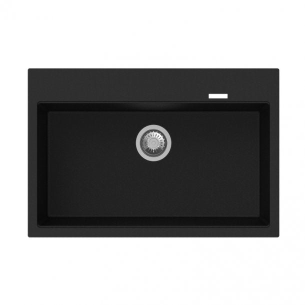 TWMW780 780 x 510 x 220mm Carysil Black Single Bowl Granite Stone Kitchen Sink Top-Under Mount AQ