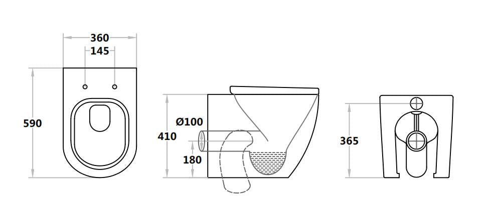 Veda BTW Flush Down Wall Faced Pan Veda Wall Faced Pan VE105NWFP