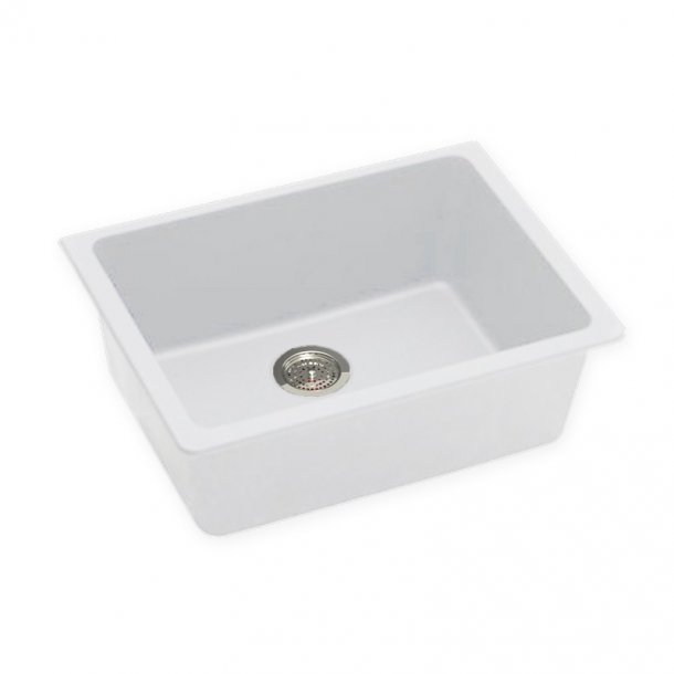 WH6347.KS White Granite Quartz Stone Undermount Kitchen Sink Single Bowl 635X470X241mm AQ