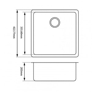 WH4242.KS White Granite Quartz Stone KitchenLaundry Sink Single Bowl TopUnder Mount 422422203mm AQ