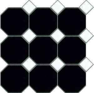 XMB003-MATT BLACK OCTAGON GLOSS WHITE DOT 97X97