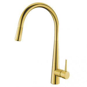 YG1021.KM Round Yellow Gold Pull Out Kitchen Sink Mixer Tap AQ