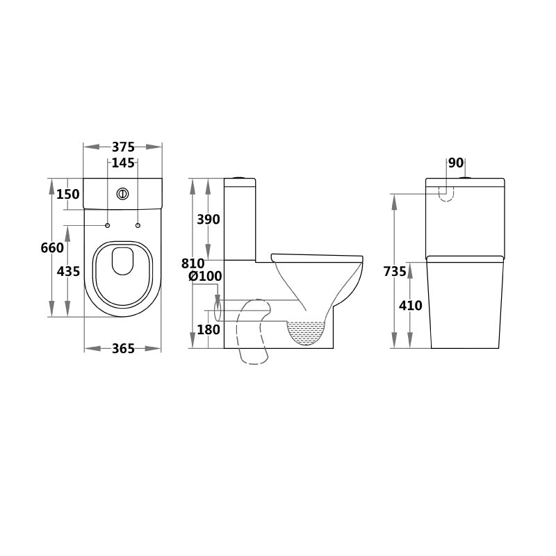Mercuary BTW Toilet suite MC014 kdk-014-spec